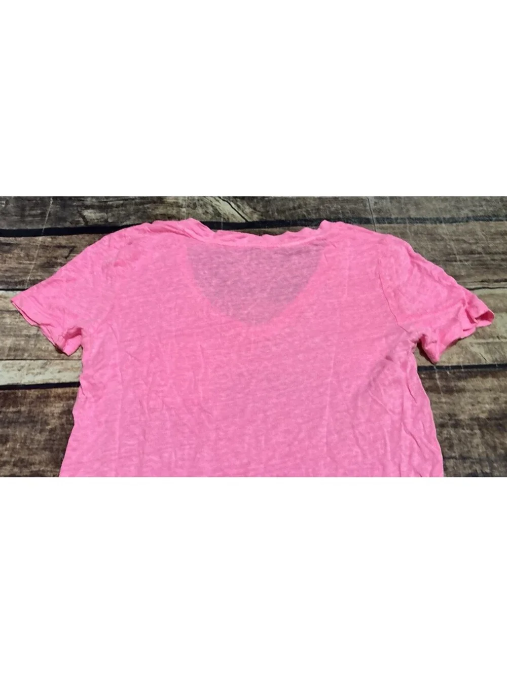 J Crew Top Womens XS Linen Tunic Pink Short Sleeve Pocket